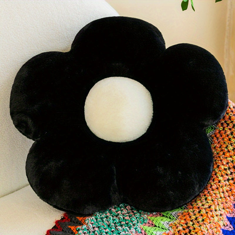 Soft Rabbit Fur Flower Pillow for Bedroom, Office Chair & Sofa Decorations