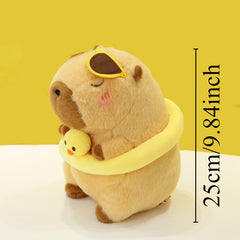 Capybara Doll in Swimming Ring Plush Toy