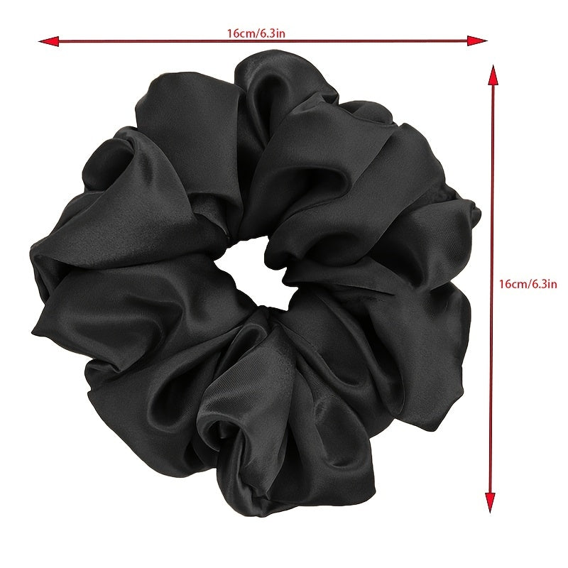 Oversized Satin Chiffon Hair Tie Multicolor Solid Large Hair Tie