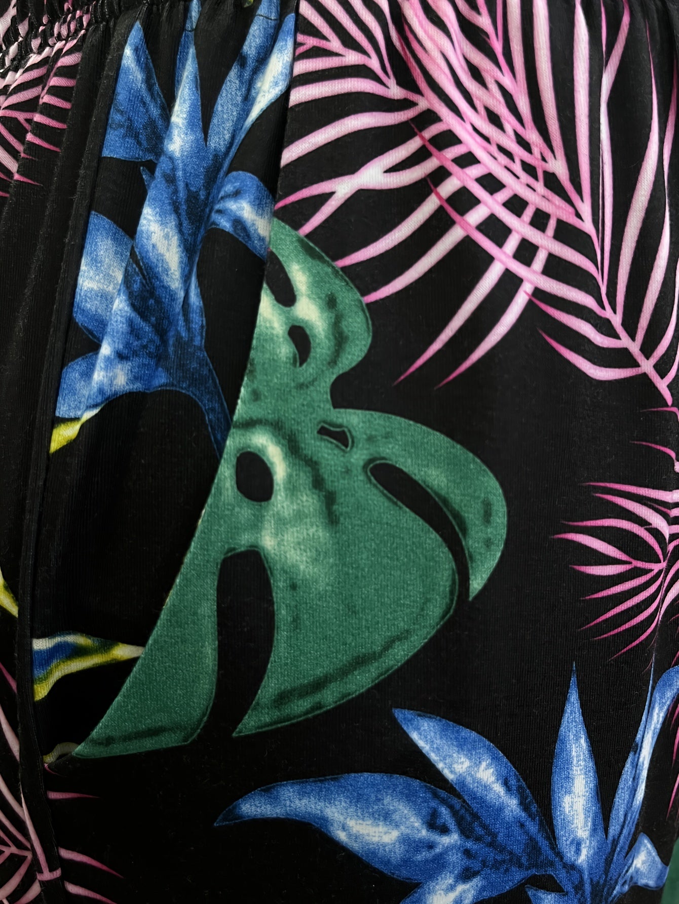Women's Plus Tropical Print High Rise Lantern Pants