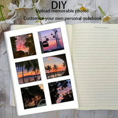 Customizable Photo Waterproof Notebook Soft Cover Journal with 6 Photo Inserts