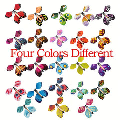 8pcs Magic Flying Butterfly Rubber Band Powered Surprise Boxes
