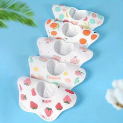 5pcs Cotton Baby Bibs, Waterproof Saliva Towel, Petal Style Bib