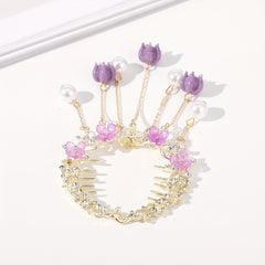 Tassel & Flower Hair Claw Rhinestone Hair Clip