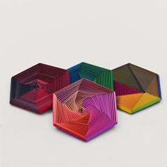 3D Printed Hexagonal Model Glowing at Night