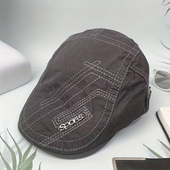 Men's Women's Metal Alphabet Label Beret British Summer Peaked Cap