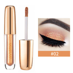 Glitter Eyeshadow Waterproof Fast Drying Eyeliner Metallic Shimmer Golden Brown