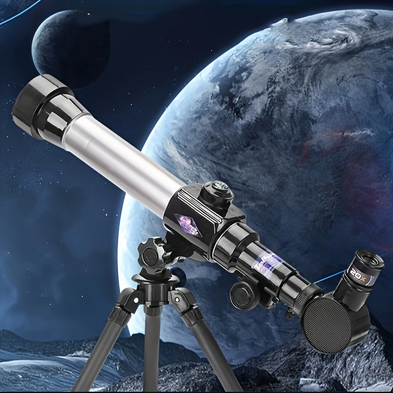 40x Monocular Telescope, 3x PC Material Focus, Educational Tool for Students