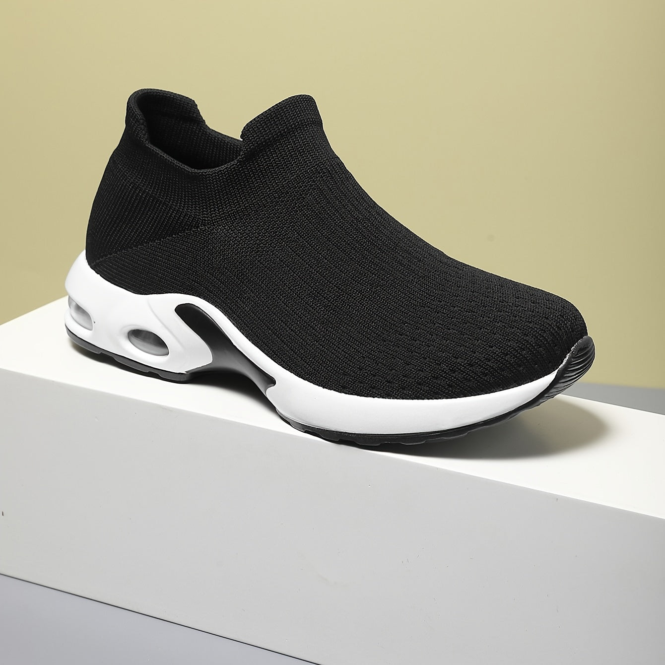 Women's Air Cushion Woven Socks Sneakers Slip-on Walking Shoes