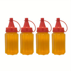 4Pcs Mini Squeeze Bottles Refillable Condiment Dispenser with Flip Top