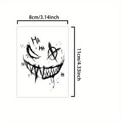 Realistic Smile Temporary Tattoo Stickers Waterproof Long Lasting 7-14 Days