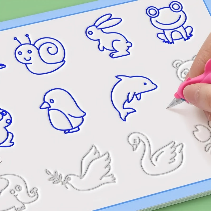 Set of 4 Reusable Drawing Books for Writing Practice - Ages 4+