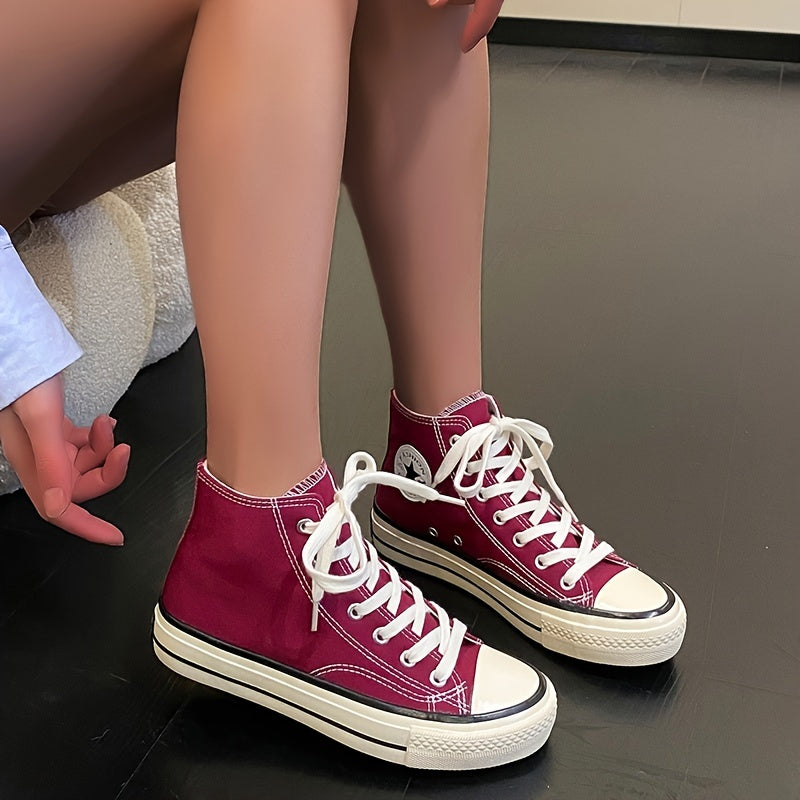 Women's Lace Up Canvas High Top Sneaker