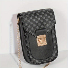 Shamrock Graphic Flap Shoulder Bag Chain Crossbody Phone Storage Bag