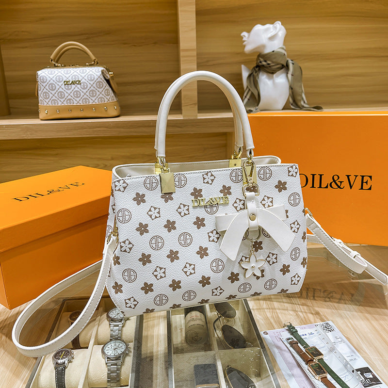 Geometric Pattern Satchel Bag Top Handle Crossbody Purse