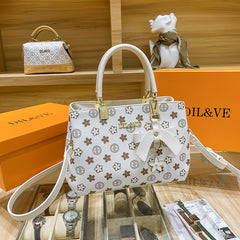 Geometric Pattern Satchel Bag Top Handle Crossbody Purse