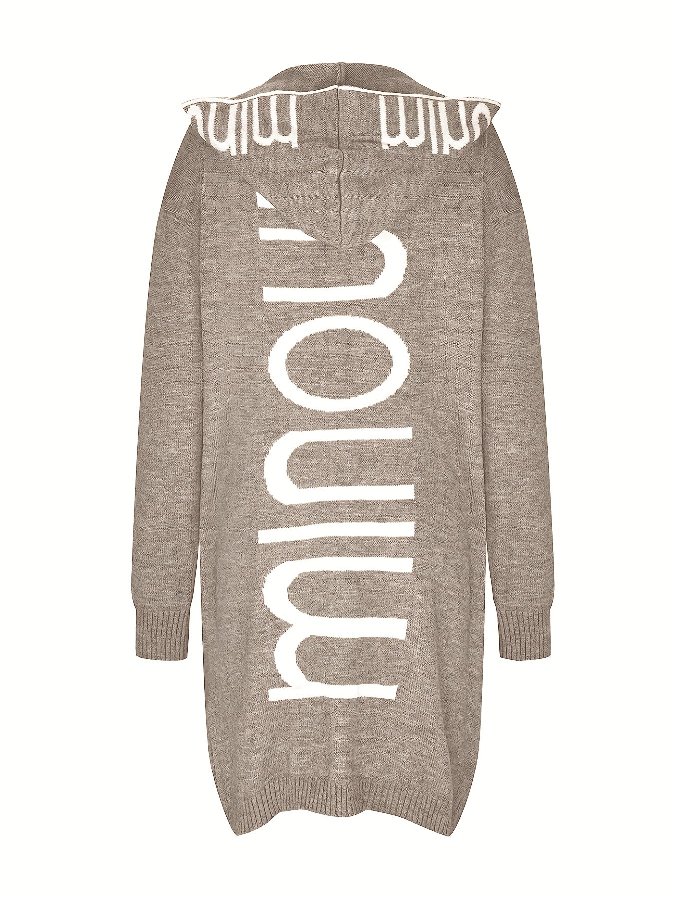 Waterfall Collar Knit Cardigan Hooded Sweater