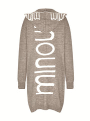 Waterfall Collar Knit Cardigan Hooded Sweater