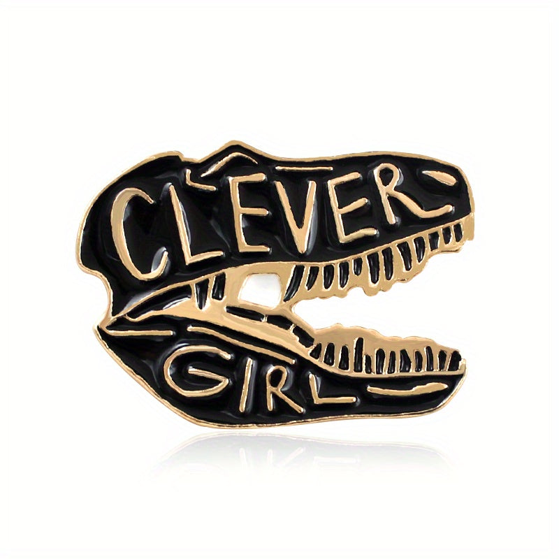 Jurassic T-Rex Skull Brooch Clever Girl Dinosaur Skeleton Pin
