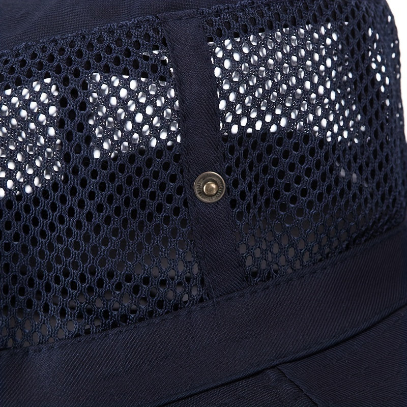 Mesh Hollow Out Sun Hat Unisex Breathable Sunshade Bucket Hat