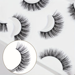 4 Pairs Natural Wispy Long 3D Faux Mink Cross False Eyelashes