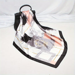 Large Satin Square Scarf Bandana Classic Print