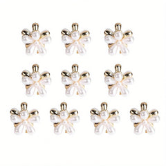 10pcs Faux Pearl Flower Hair Claw for Women