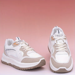 Colorblock Platform Sneakers Lace Up Outdoor Shoes Comfortable & Anti skid