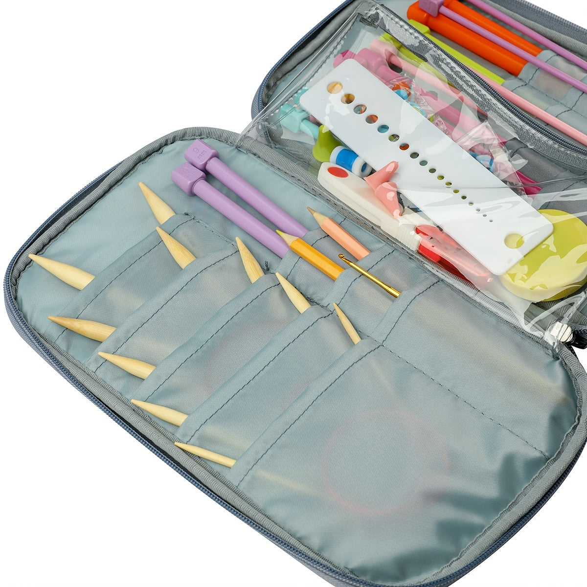 Knitting Needles Storage Bag With Handle Empty Zipper Organizer Bag