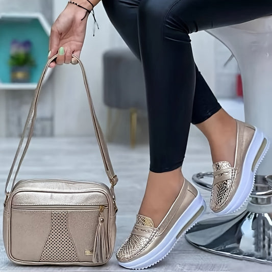 Women's Platform Slip On Loafers Soft Sole Casual Walking Shoes