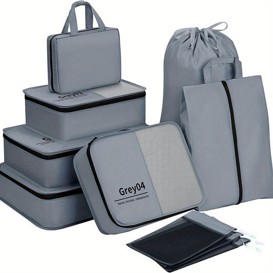 10 Pcs Packing Cubes Travel Luggage Organizers For Suitcase Portable Bags