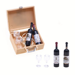 Classic Mini Wine Bottle and Glasses Home Decor Set
