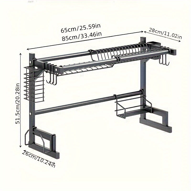 Kitchen Sink Draining Rack Stainless Steel Shelf