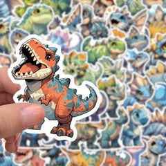 55pcs Dinosaur Stickers Reusable Vinyl Decals for Water Bottles Notebooks Phone
