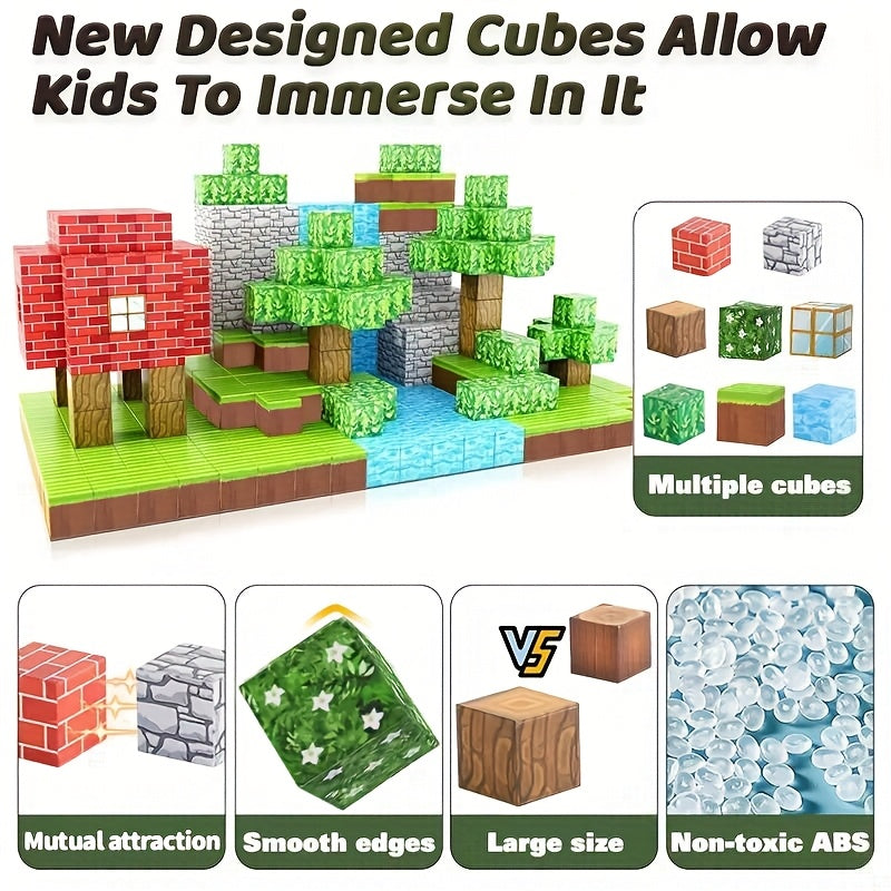 100 Magnetic Building Blocks Creative DIY 3D Puzzle Toy Kit for Christmas