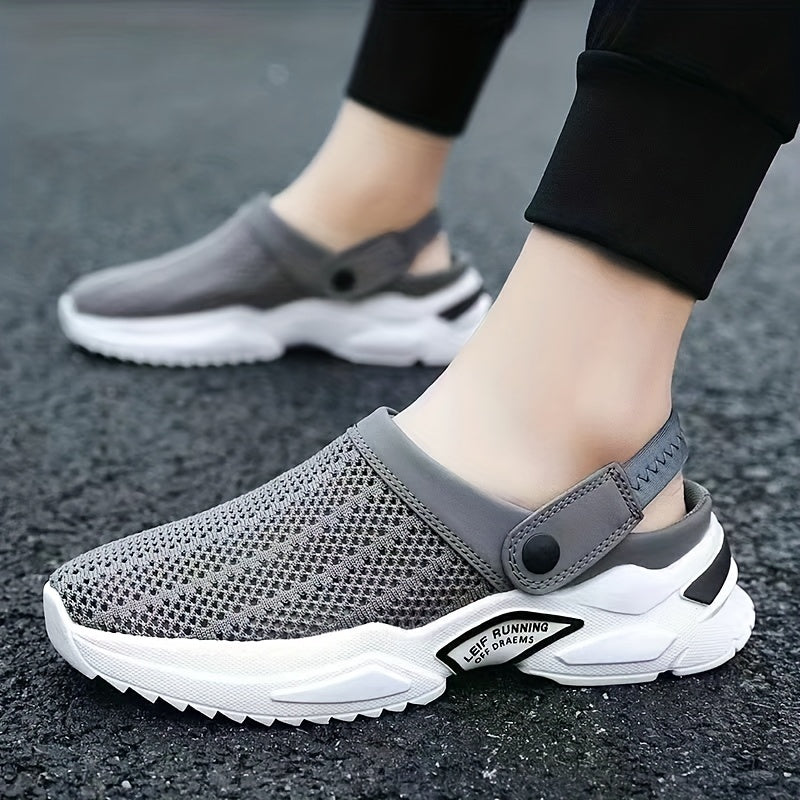 Men's Hollow Out Slip On Mules Breathable Summer Sandals
