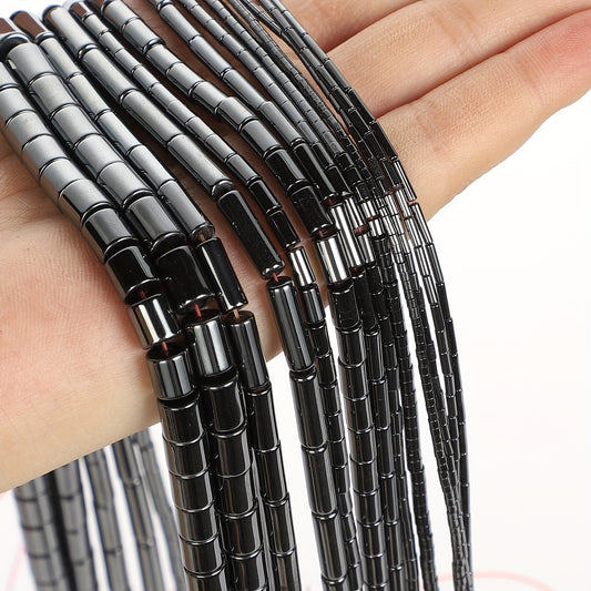 Hematite Stone Beads Cylinder Barrel Loose Beads 3 8mm
