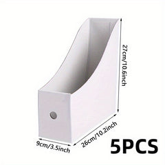 5pcs File & Folder Holder Cardboard Magazine Storage Box