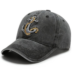 Anchor Embroidered Baseball Cap Lightweight Adjustable Trucker Sun Hat