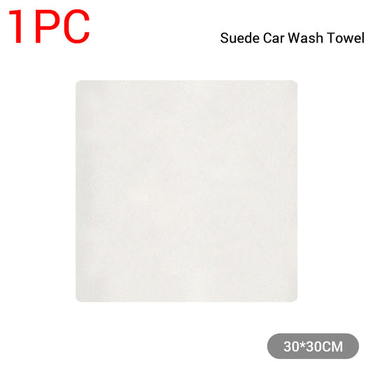 3Pcs Chamois Car Cleaning Towel Sheepskin Quick Drying Absorbent Cloth