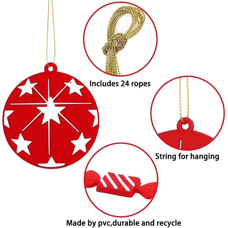 8pcs Red Candy Ornaments for Christmas Party Decoration