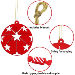 8pcs Red Candy Ornaments for Christmas Party Decoration