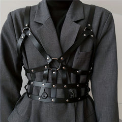 Punk Rivet Caged Bra Harness PU Leather Body Harness