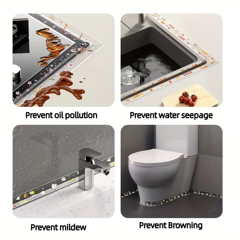 Beauty Seam Stickers Waterproof Kitchen Sink Mildew-proof Dish Gap Toilet Strip