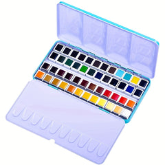 Professional Watercolor Paints Set - 48 Colors Tin Box Water Pigment