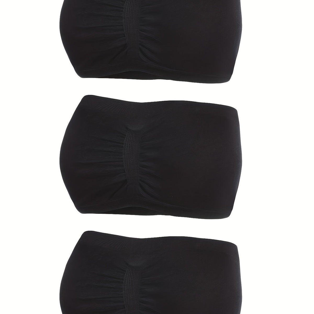 3pcs Strapless Bandeau Bras Soft Stretch Everyday Women's Lingerie