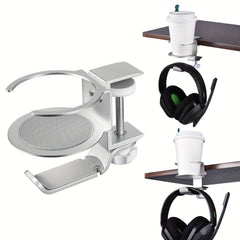 Sleek Headphone Hanger Stand & Drink Cup Holder