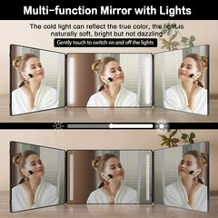3 Way LED Self Haircut Mirror Lighted Trifold 360 Mirror