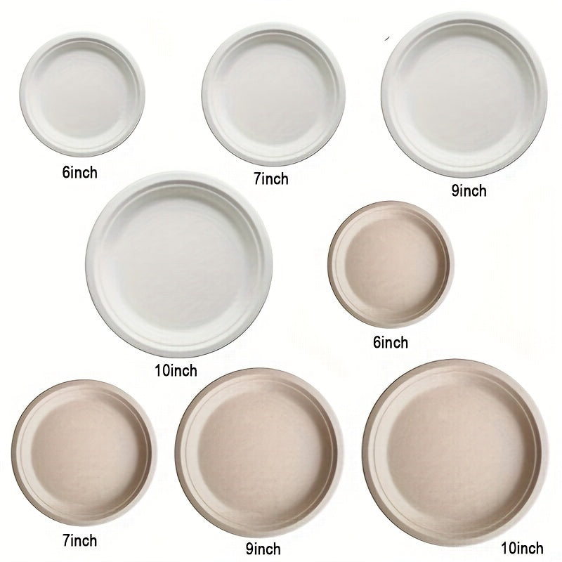 150pcs Biodegradable Sugarcane Bagasse Plate