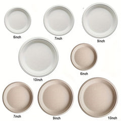 150pcs Biodegradable Sugarcane Bagasse Plate
